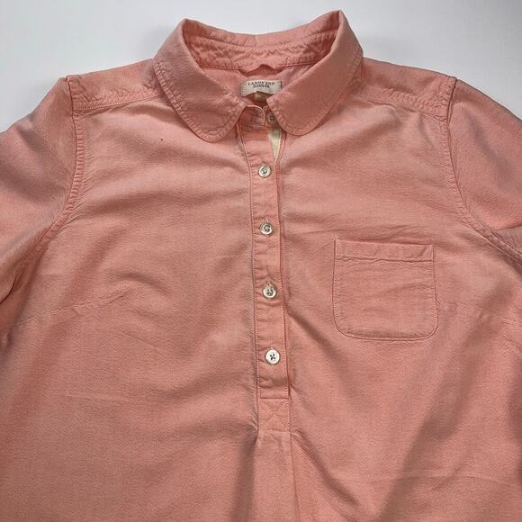 Lands’ End Canvas Peachy Pink Cotton Blend Shirt Dress Size 14 - Picture 5 of 11